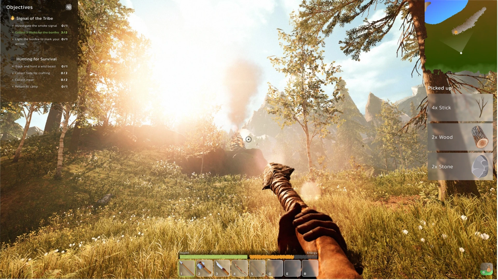 UI concept for survival & crafting game